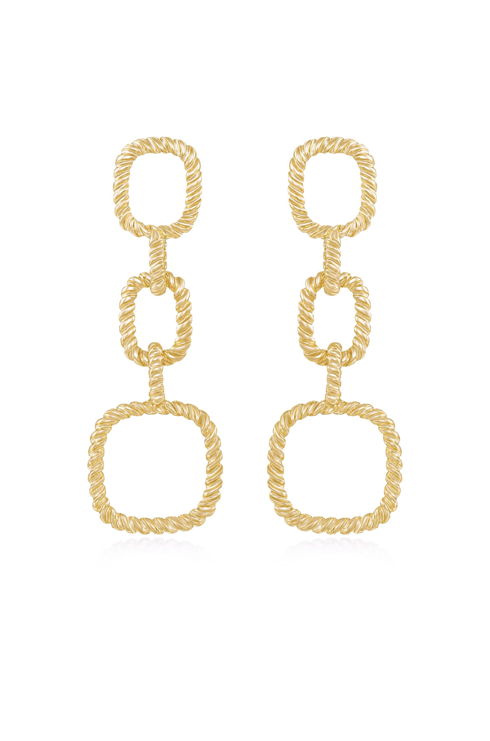 Mia Textured Drop 18k Gold Plated Earrings