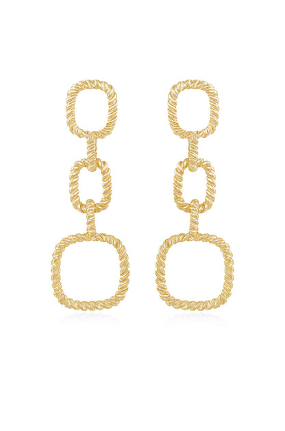Mia Textured Drop 18k Gold Plated Earrings