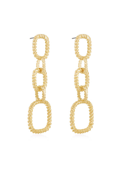 Mia Textured Drop 18k Gold Plated Earrings side