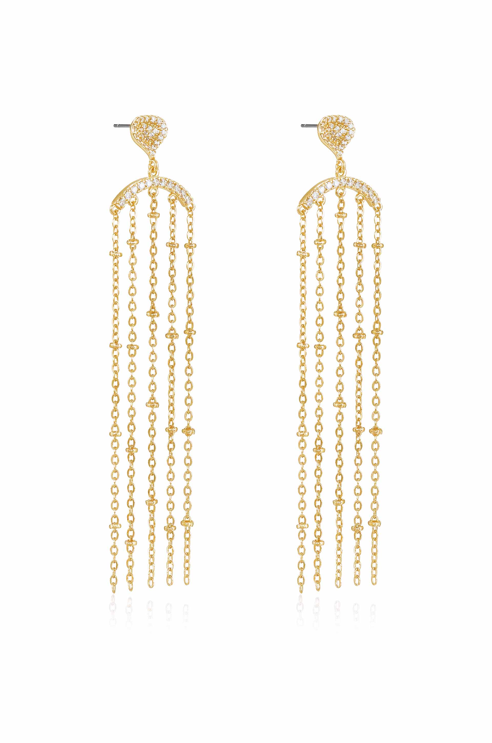 In the Spotlight Crystal Dangle 18k Gold Plated Earrings side