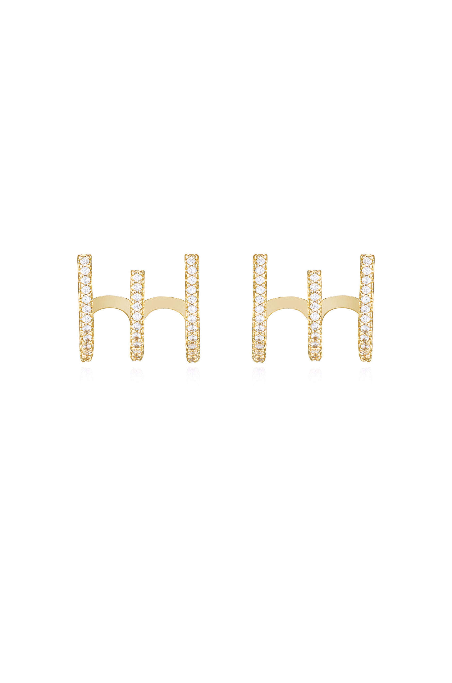 Sparkle Triple Illusion Ear Wrap in gold front
