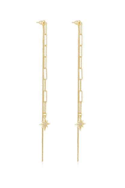 Shooting Star 18k Gold Plated Earrings side