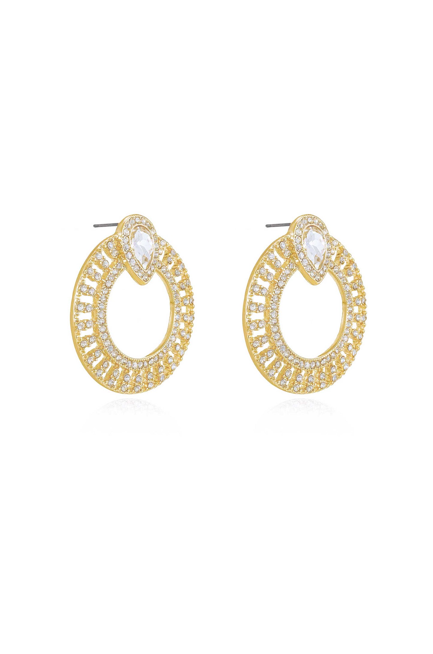 Glitter and Shine 18k Gold Plated Circle Earrings side
