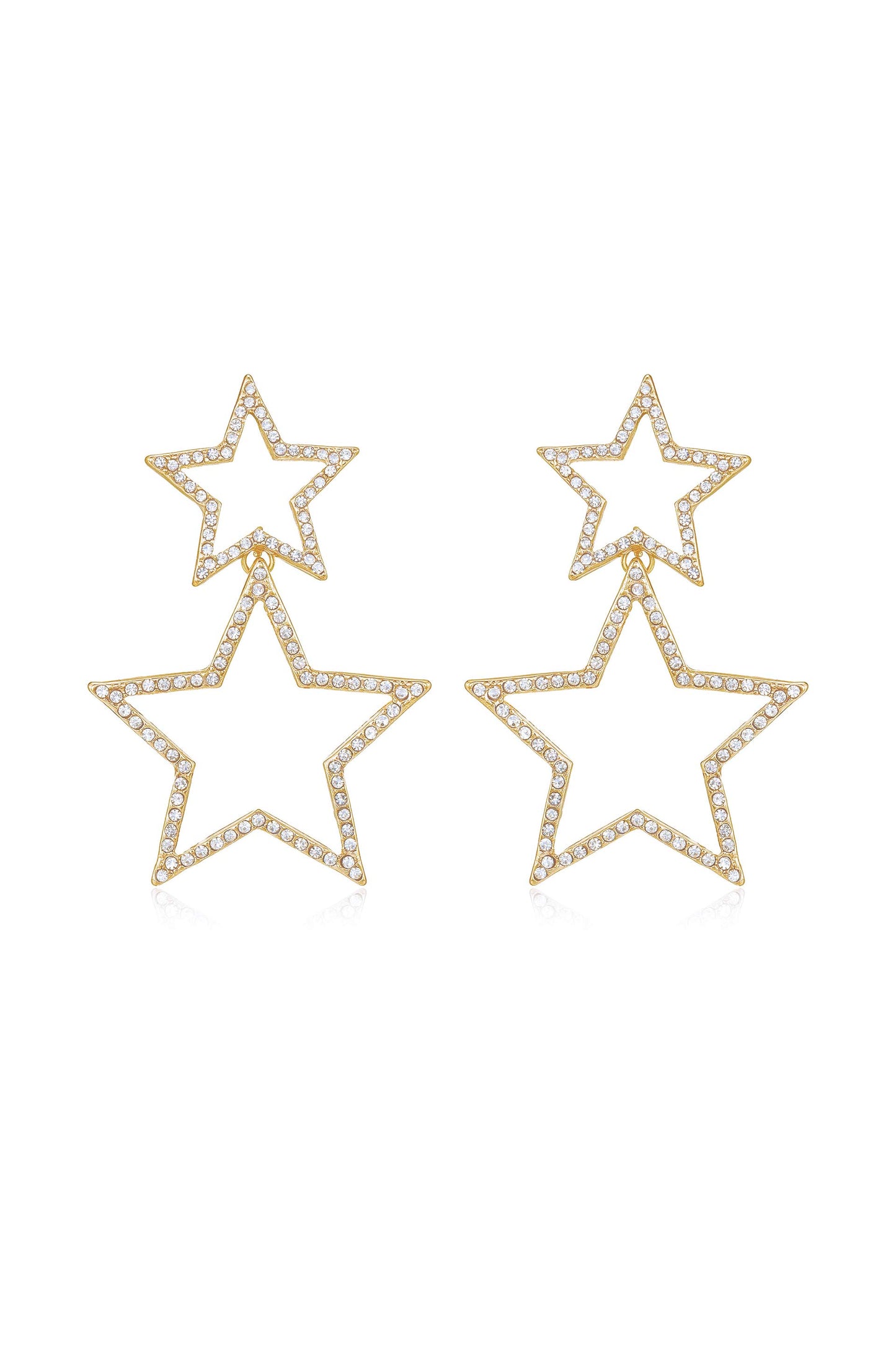 Starbright Crystal 18k Gold Plated Dangle Earrings