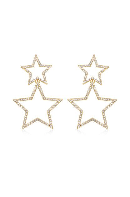 Starbright Crystal 18k Gold Plated Dangle Earrings