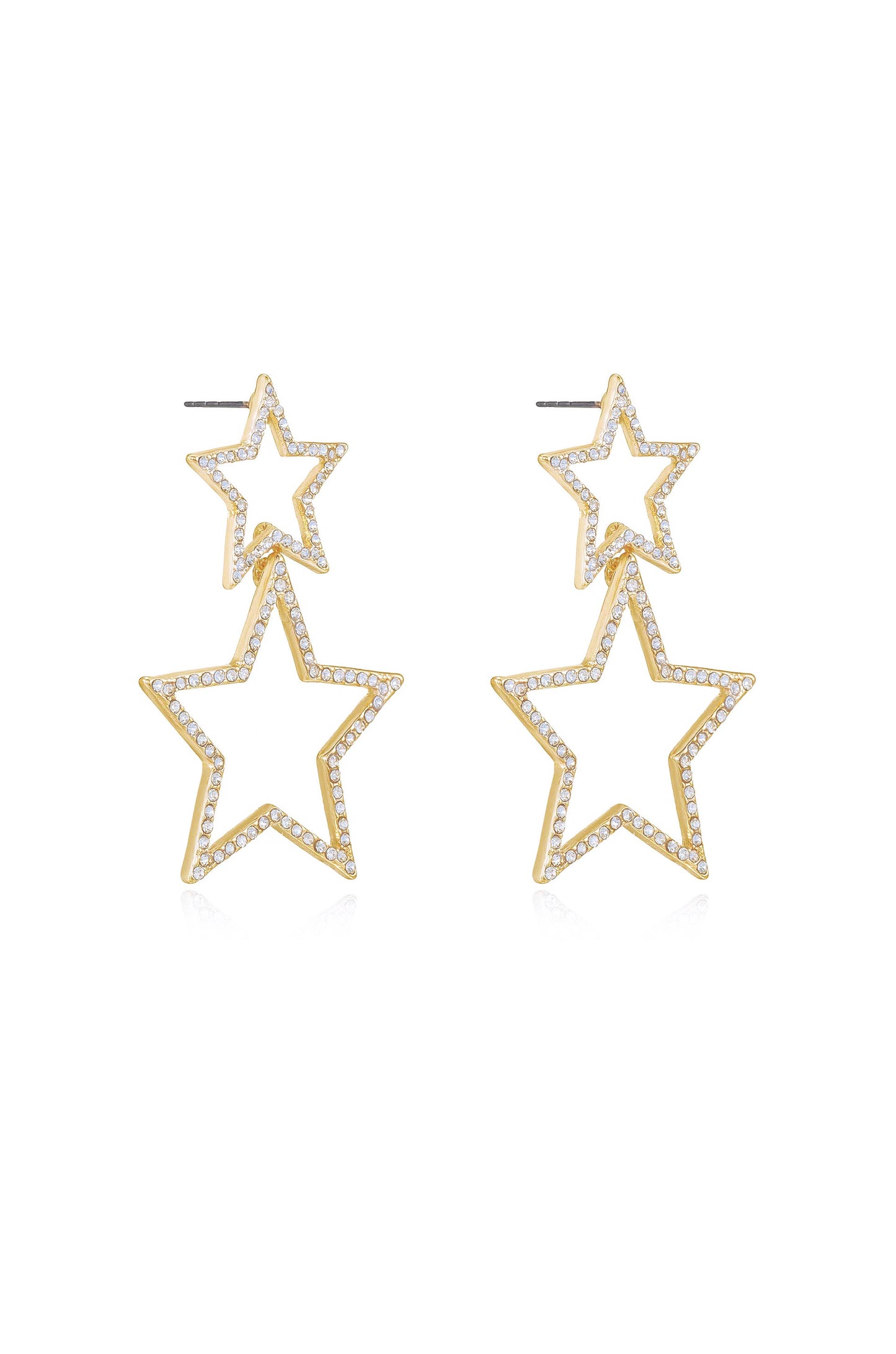 Starbright Crystal 18k Gold Plated Dangle Earrings side