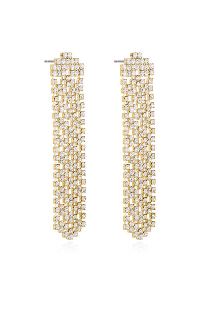 Crystal Quilted 18k Gold Plated Dangle Earrings side