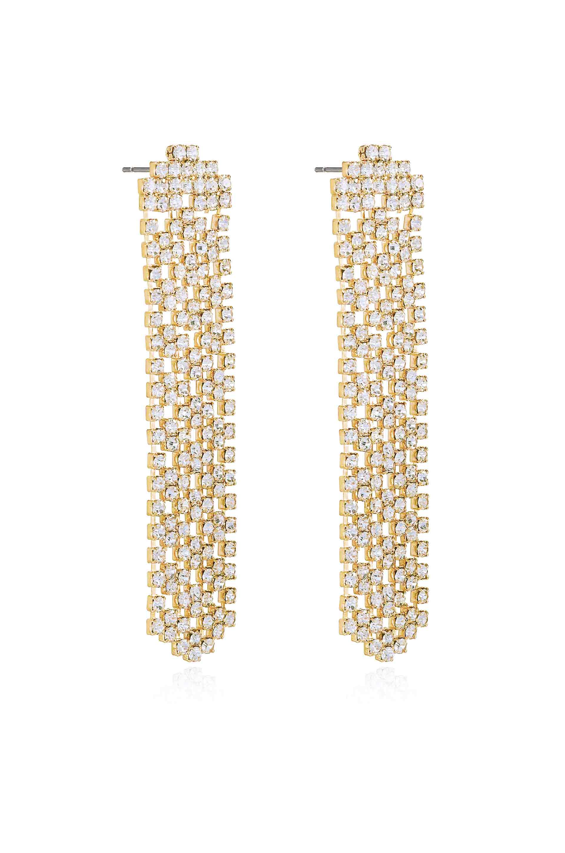 Crystal Quilted Dangle Earrings side
