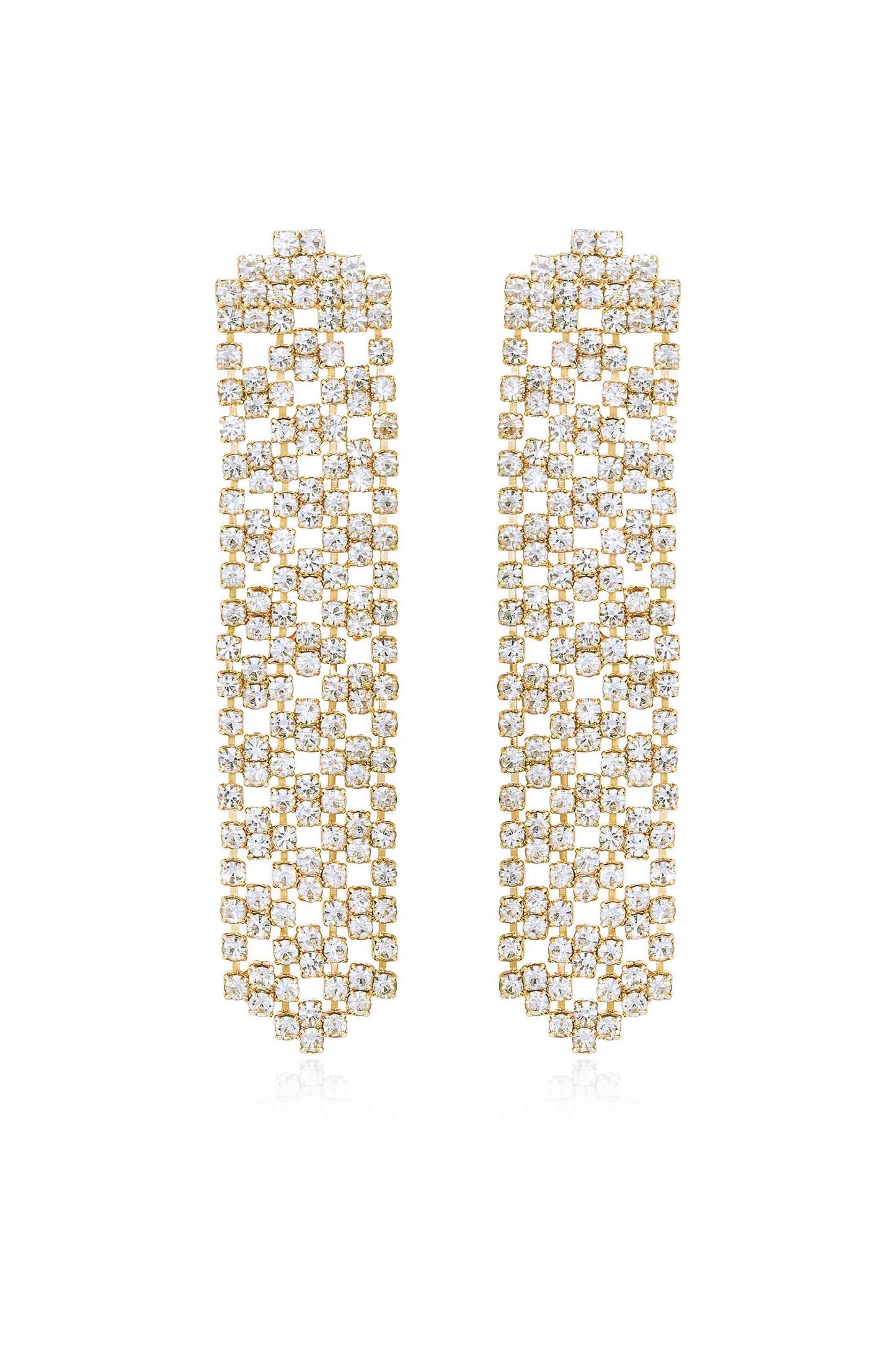Crystal Quilted Dangle Earrings