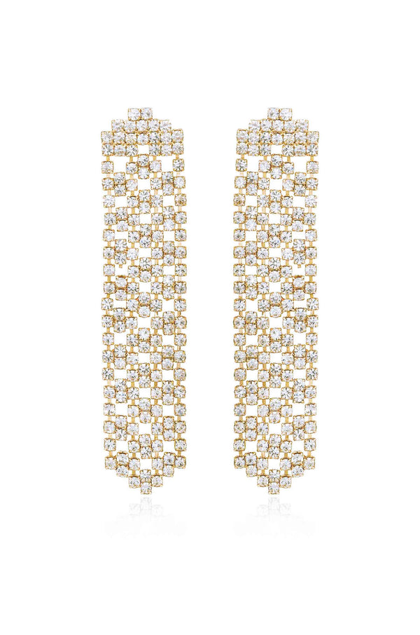 Crystal Quilted Dangle Earrings
