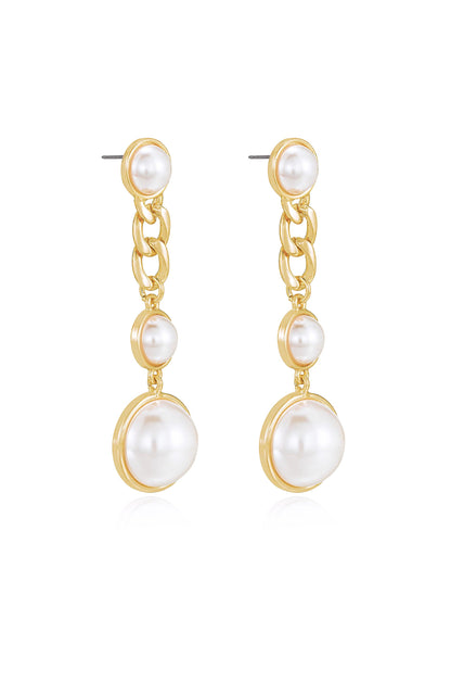 Precious Pearl Drop 18k Gold Plated Earrings side