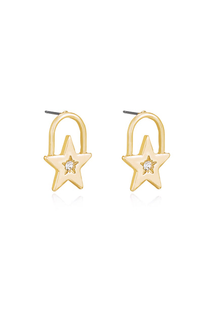 Star Power 18k Gold Plated Earrings side