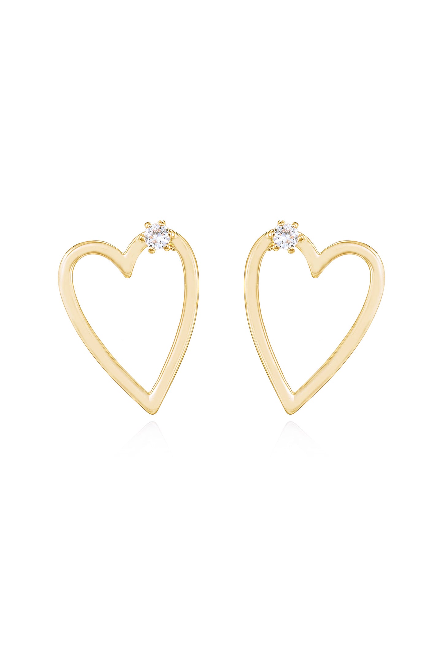 Subtle Love 18k Gold Plated Heart Earrings