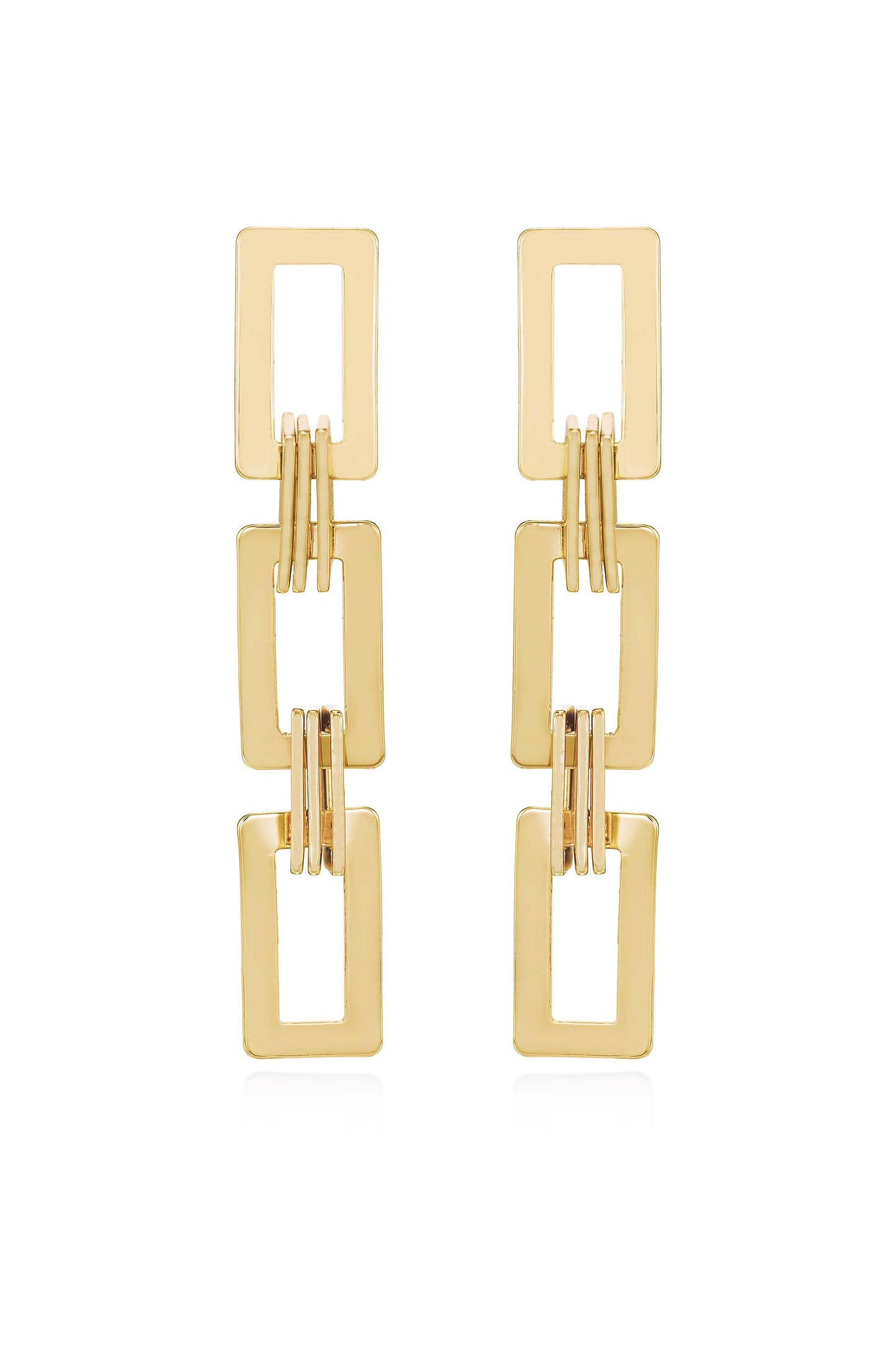 Odessa Dangle 18k Gold Plated Link Earrings