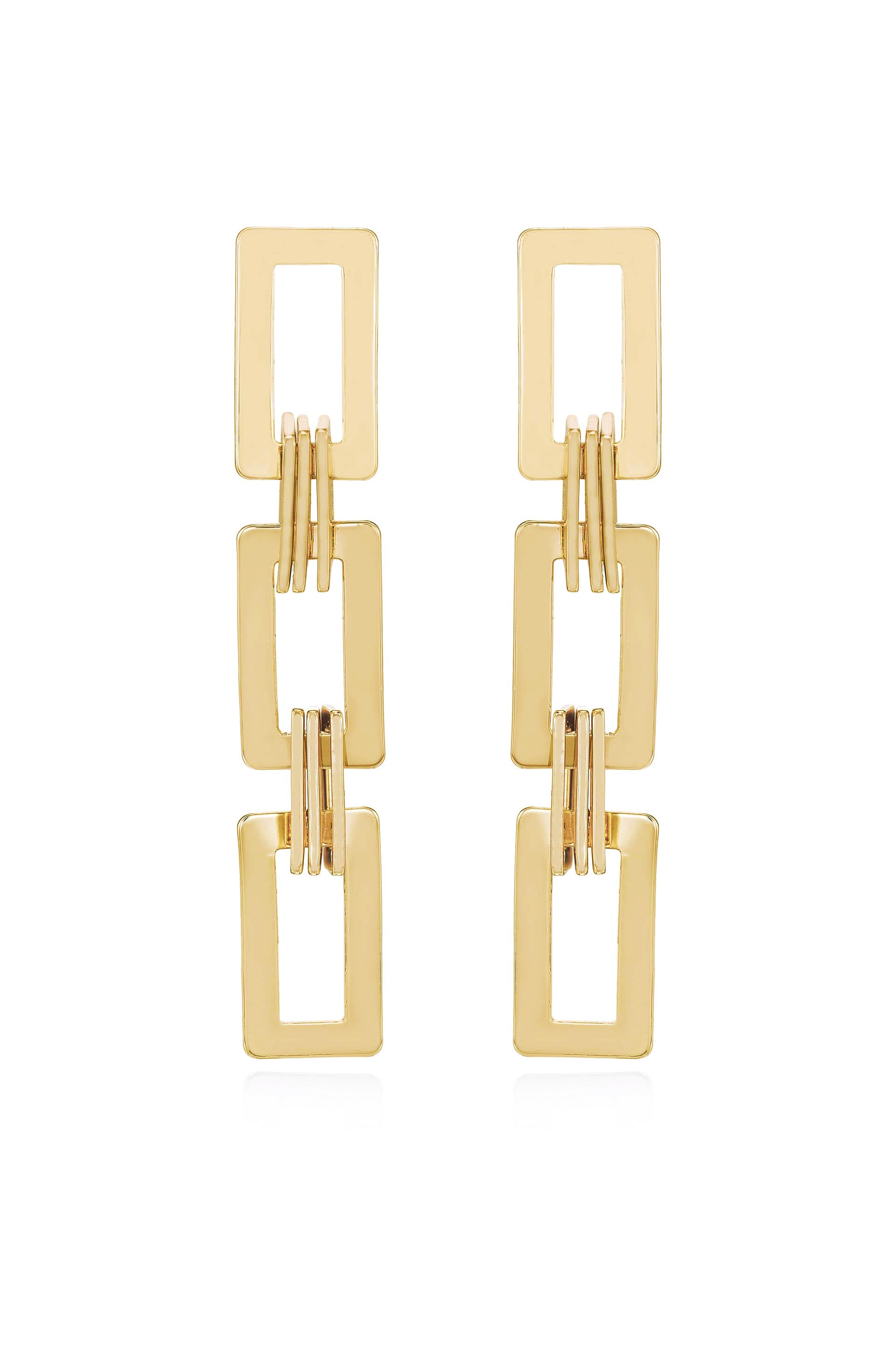 Odessa Dangle 18k Gold Plated Link Earrings
