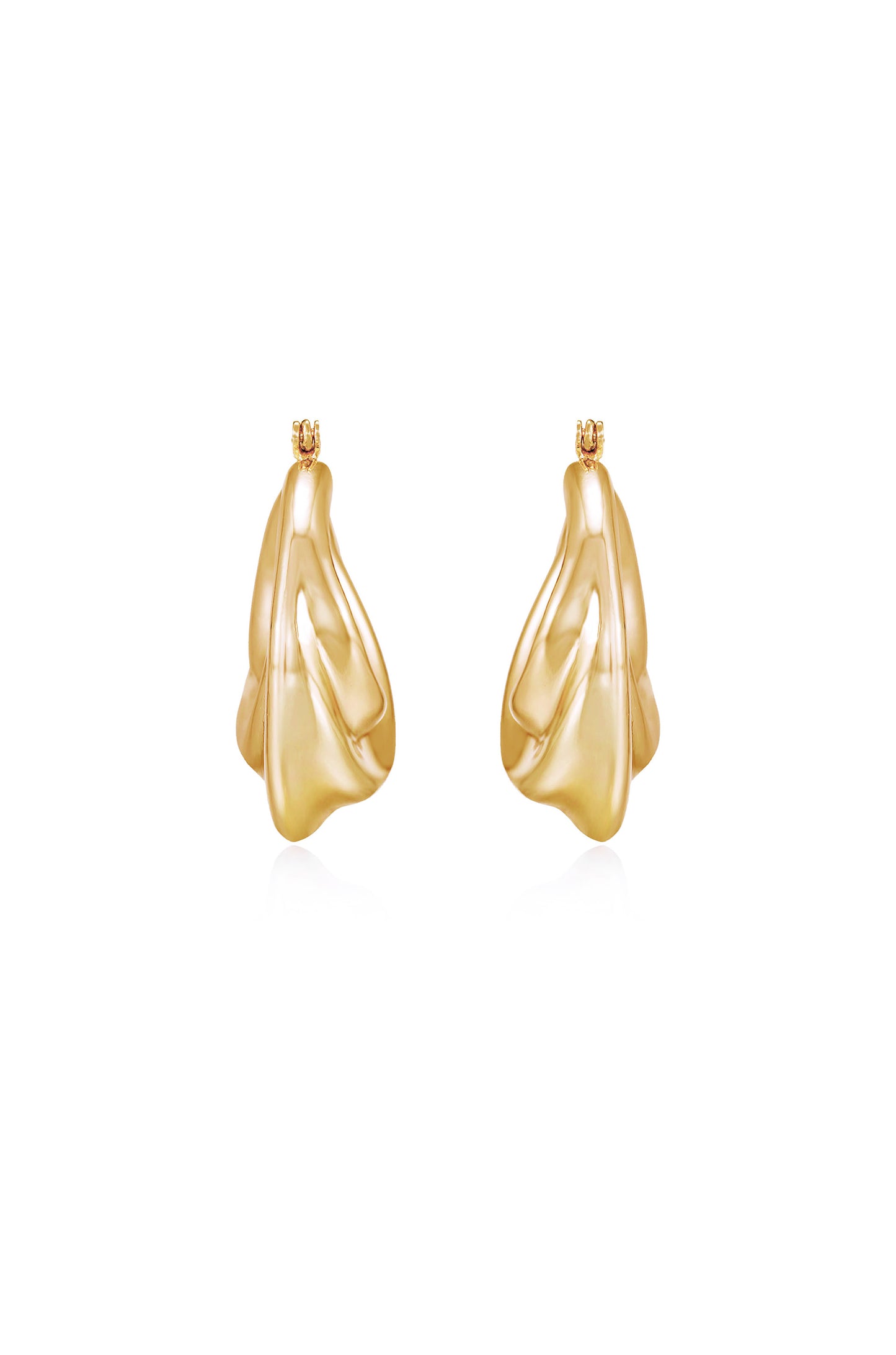 Crescent Swirl Hoop Earrings front