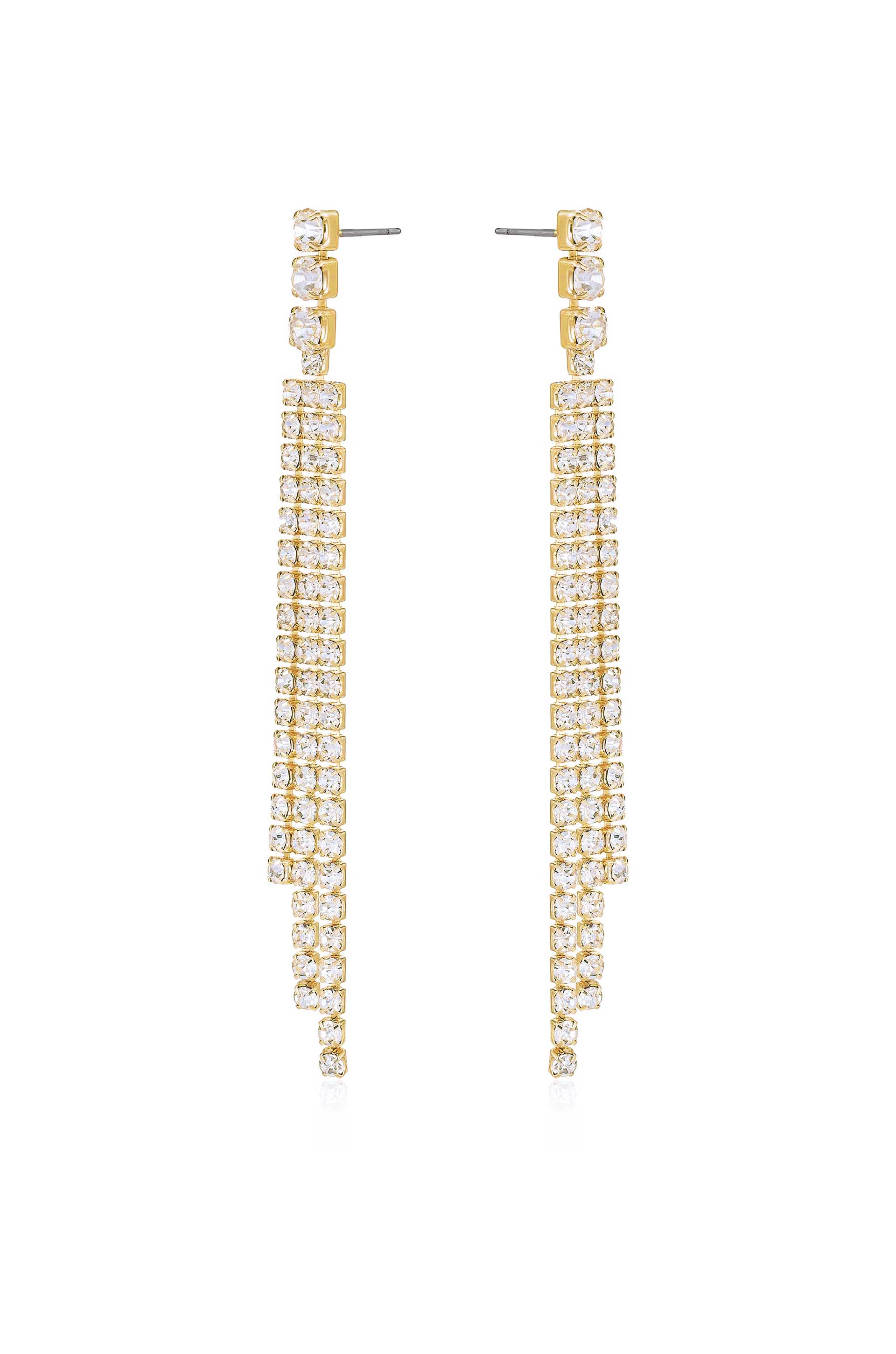 The Moment 18k Gold Plated Crystal Dangle Earrings side