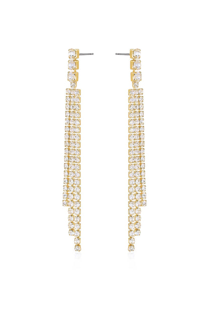The Moment 18k Gold Plated Crystal Dangle Earrings side