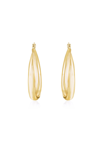 Everyday Oval 18k Gold Plated Hoop Earrings front