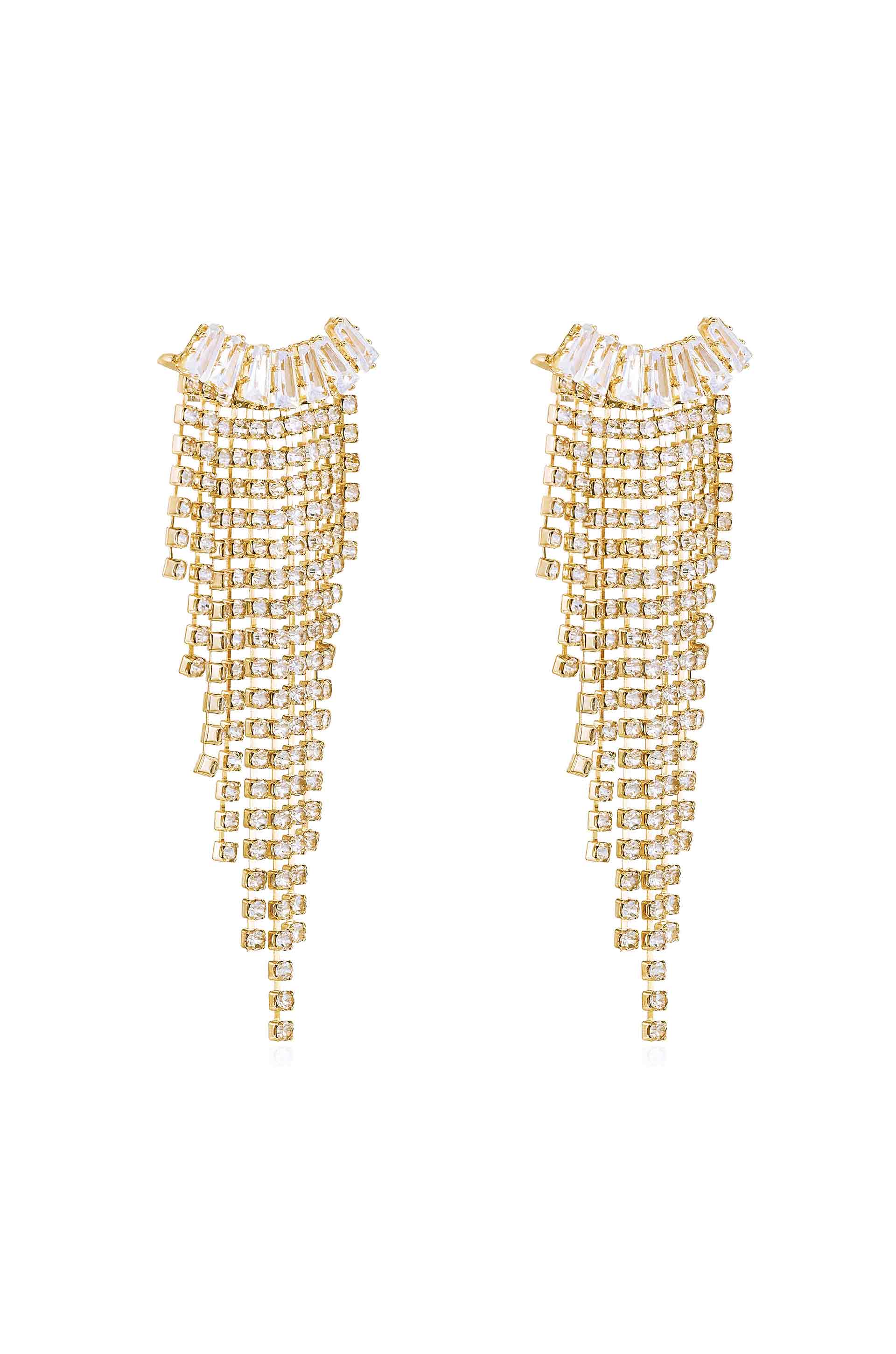 Angel Fringe Crystal Earrings side