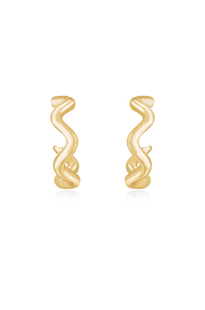 Only An Illusion Wavy 18k Gold Plated Hoop Earrings front