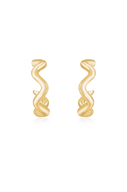 Only An Illusion Wavy 18k Gold Plated Hoop Earrings front