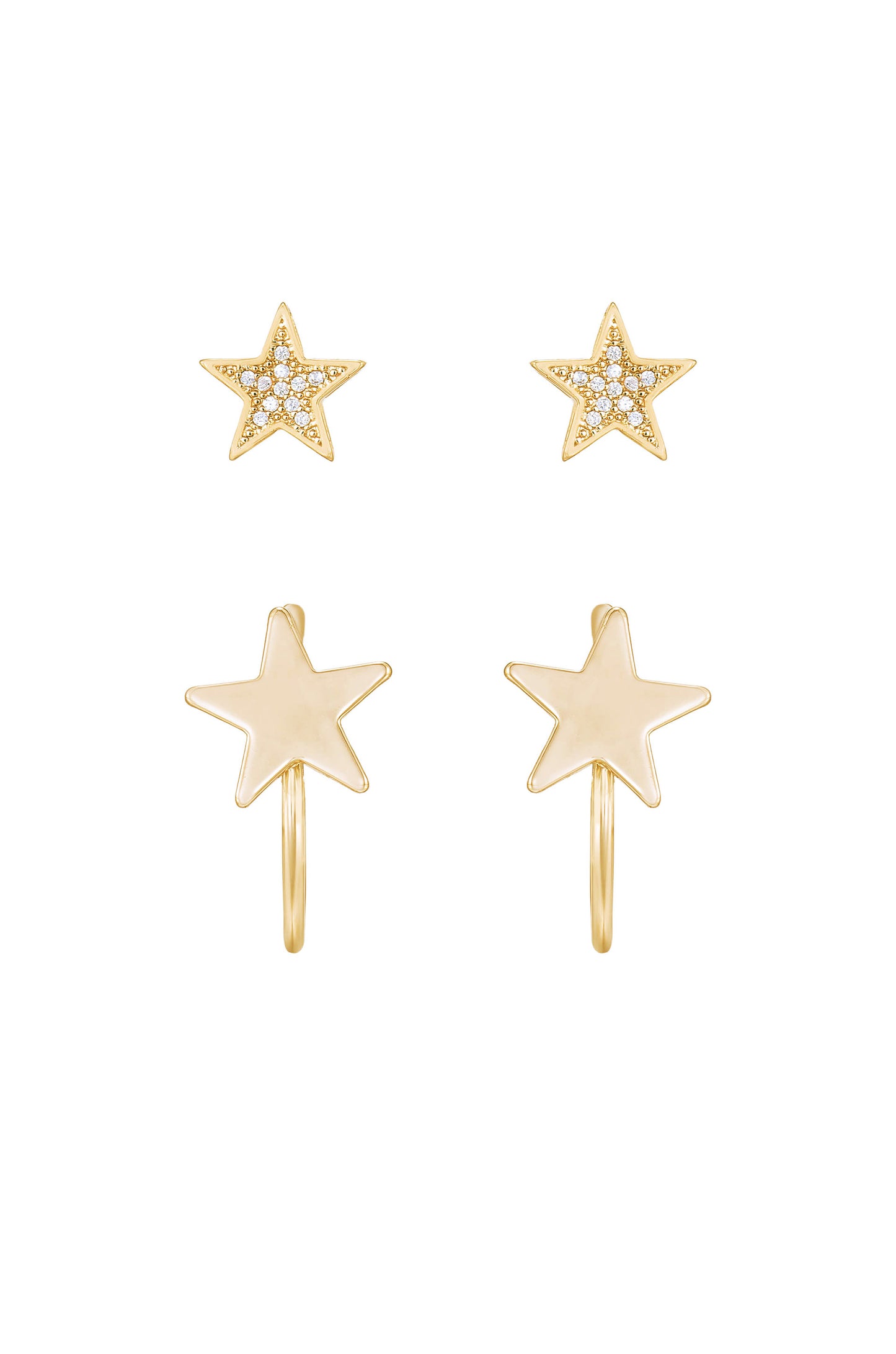 Galactic 18k Gold Plated Earring Set front