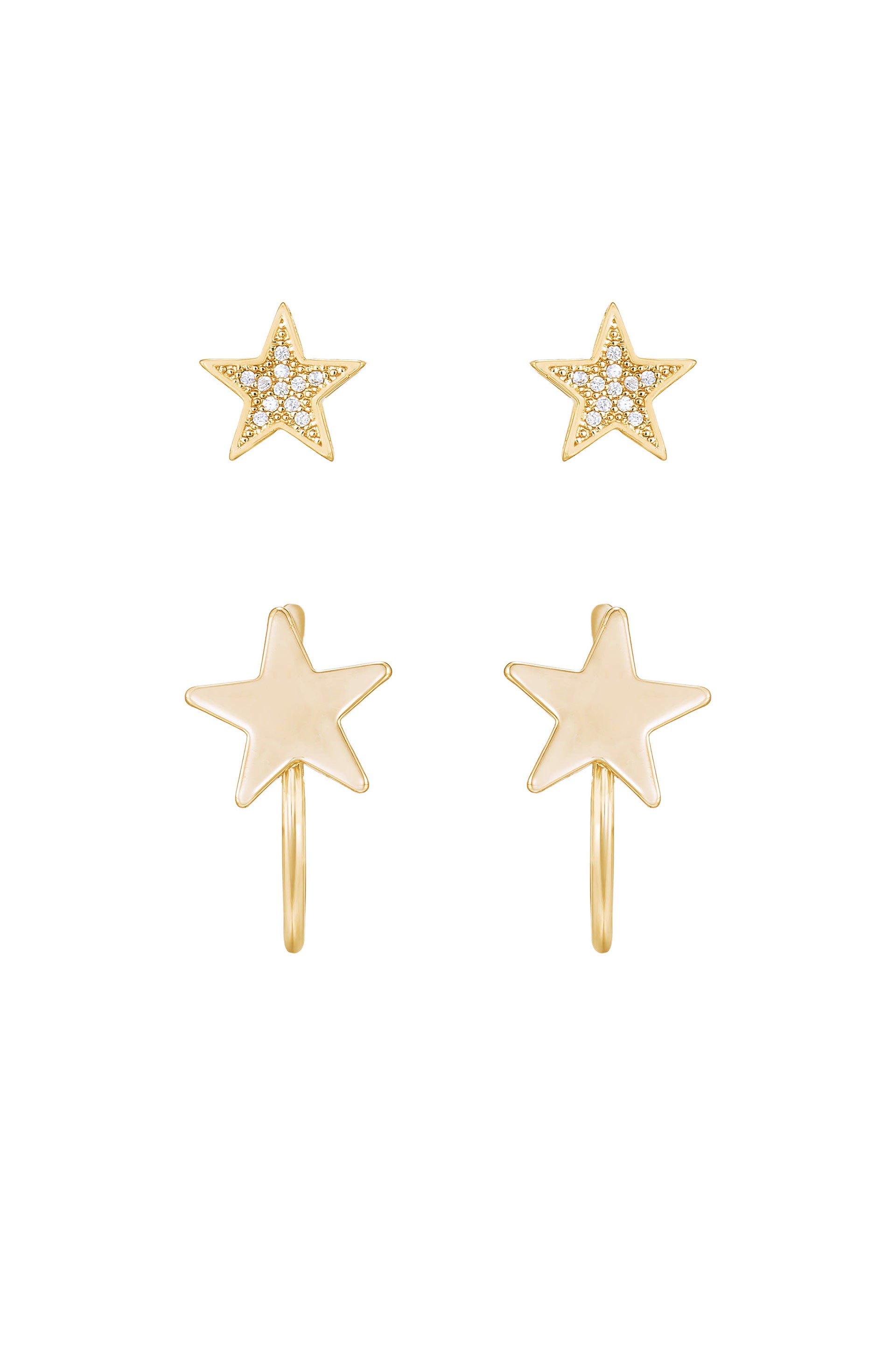 Galactic 18k Gold Plated Earring Set front