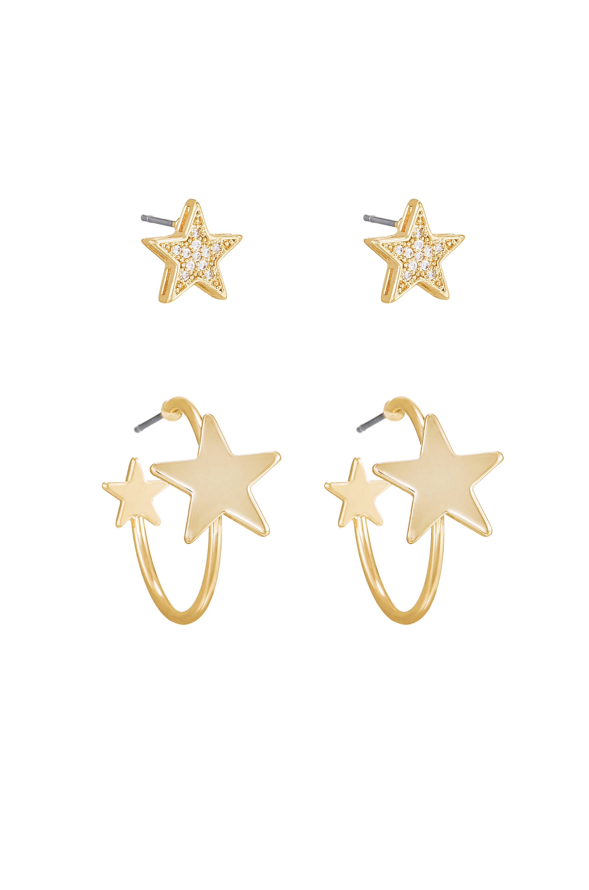 Galactic 18k Gold Plated Earring Set side