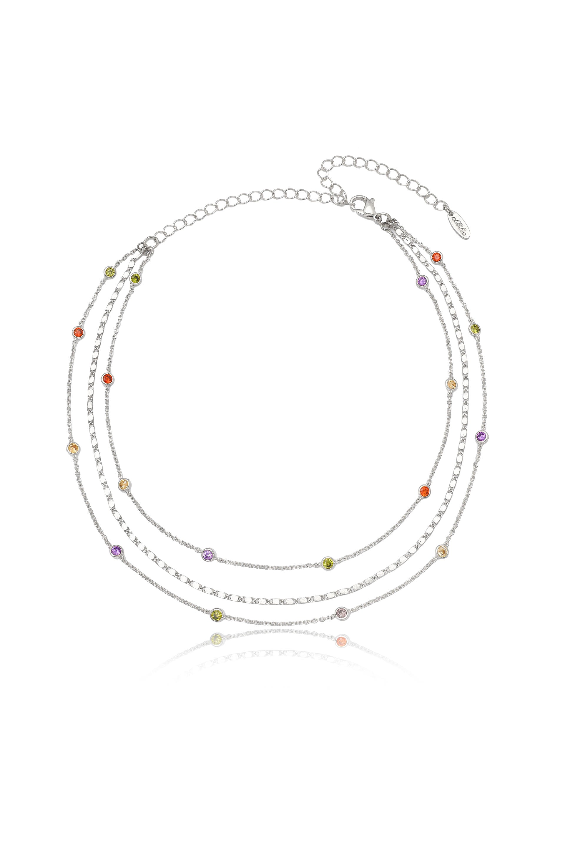 Over the Rainbow Layered Necklace in rhodium