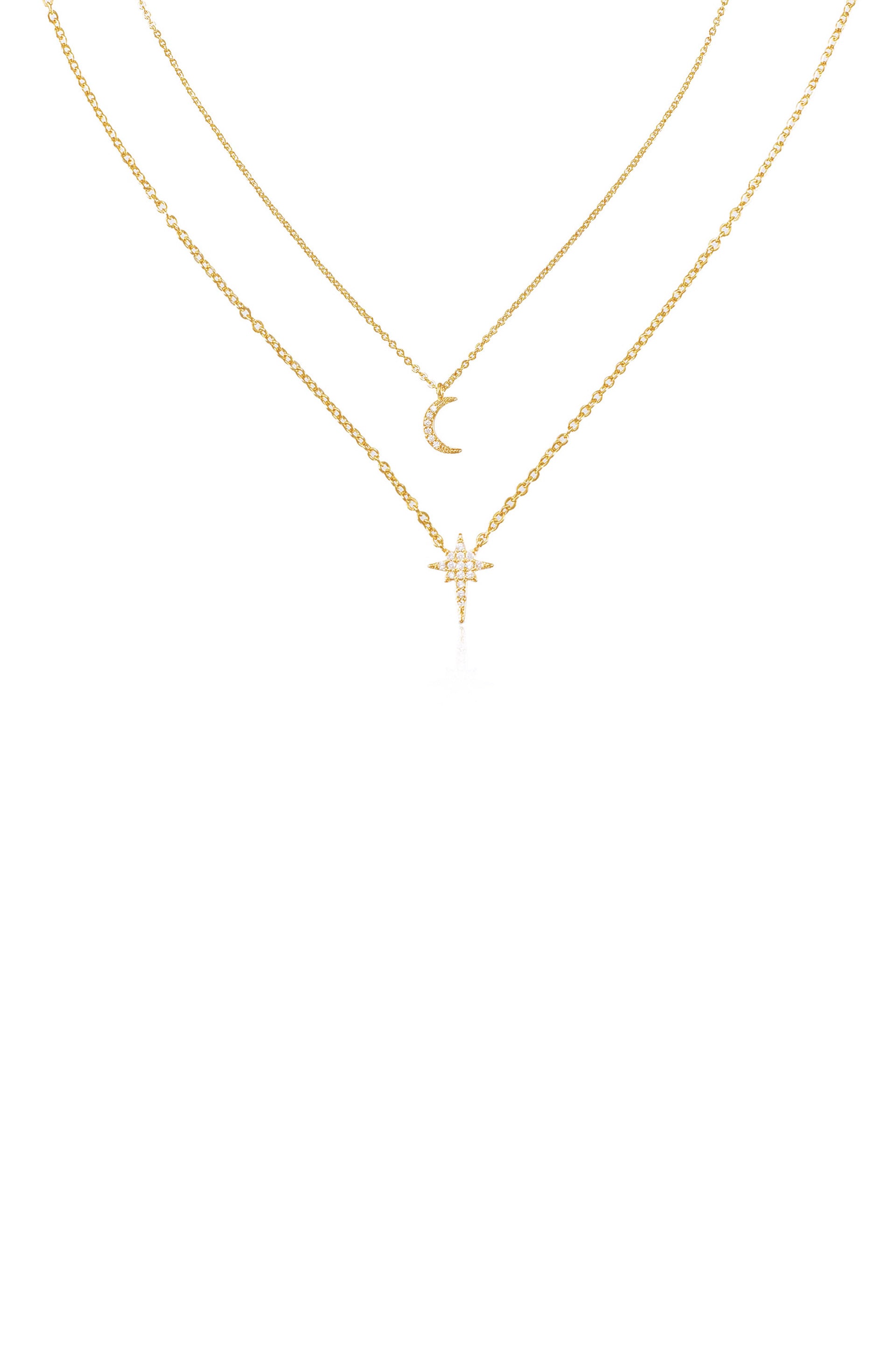 Celestial Crystal 18k Gold Plated Necklace Set