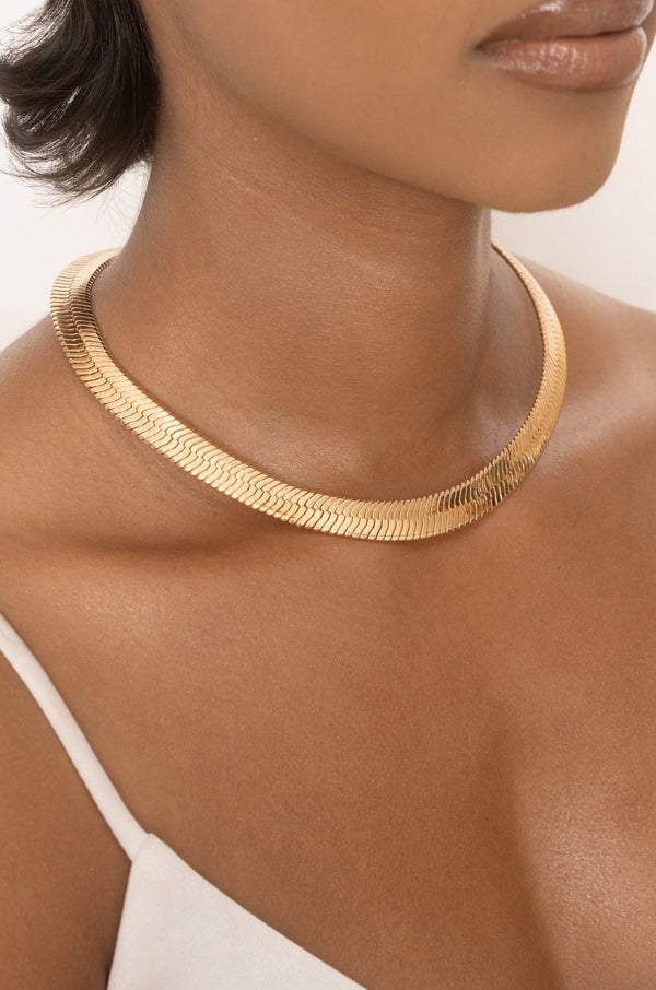 Snake Smooth Herringbone Chain Necklace Second