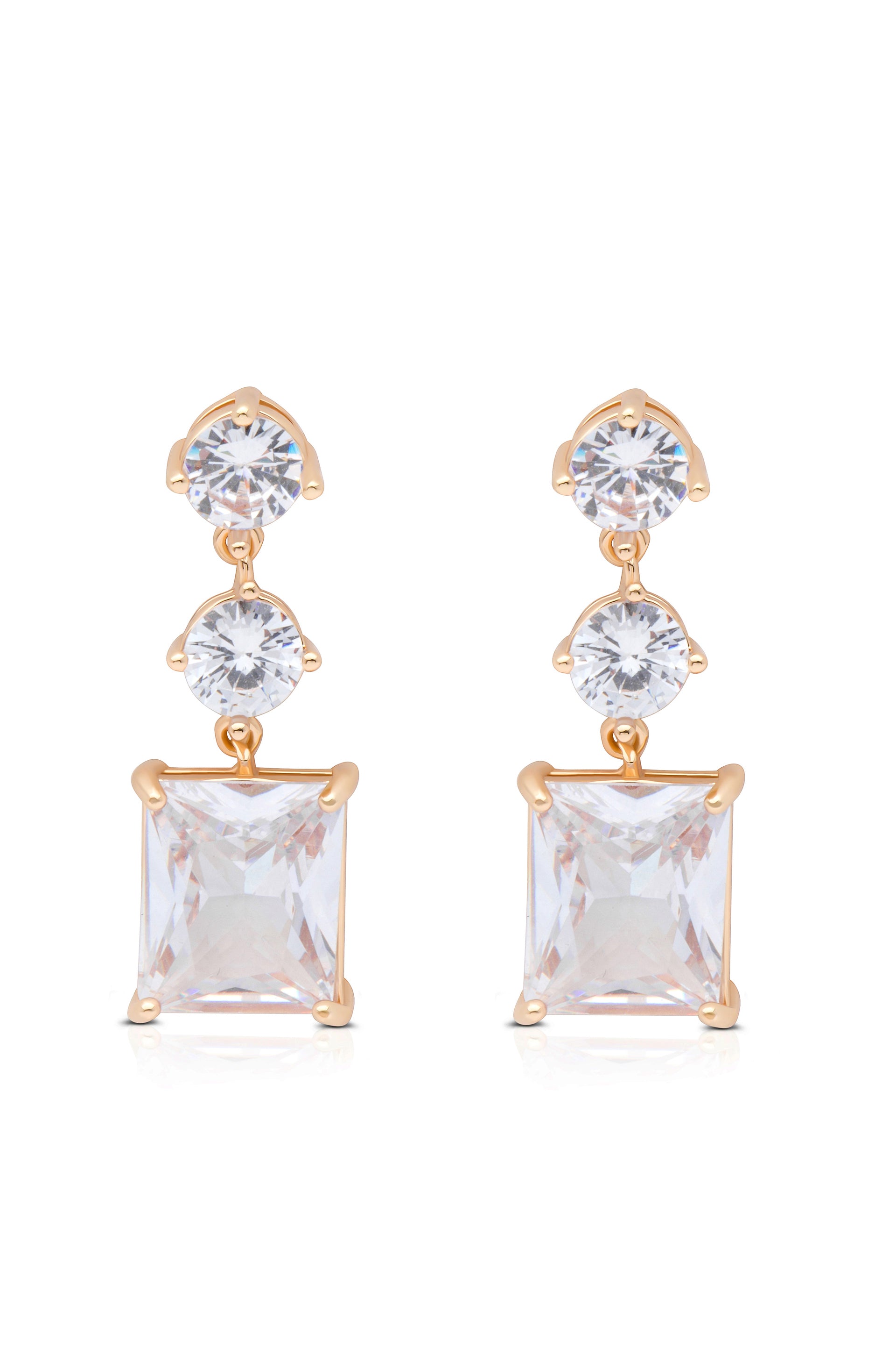 Your Truly 18k Gold Plated Crystal Dangle Earrings front