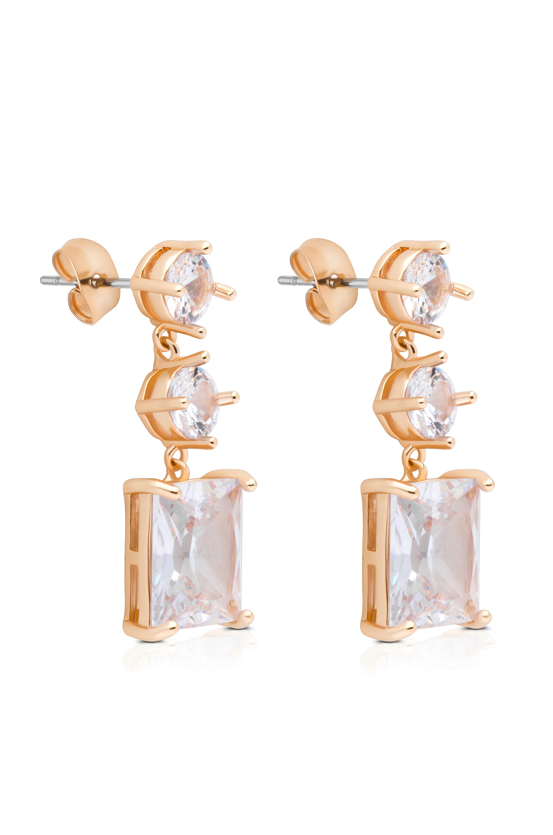 Your Truly 18k Gold Plated Crystal Dangle Earrings side