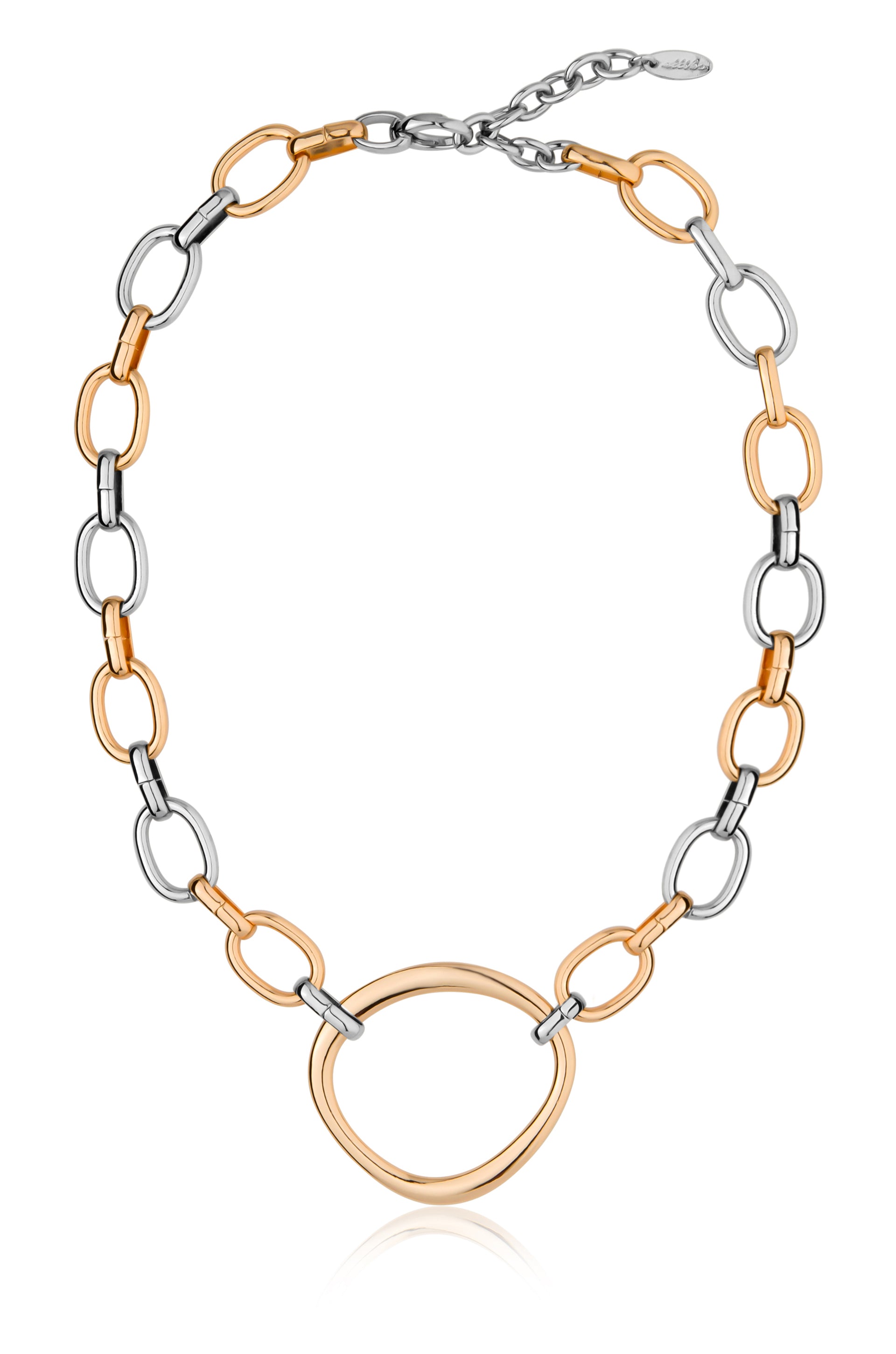 Mixed Metal Chain Link Choker full view