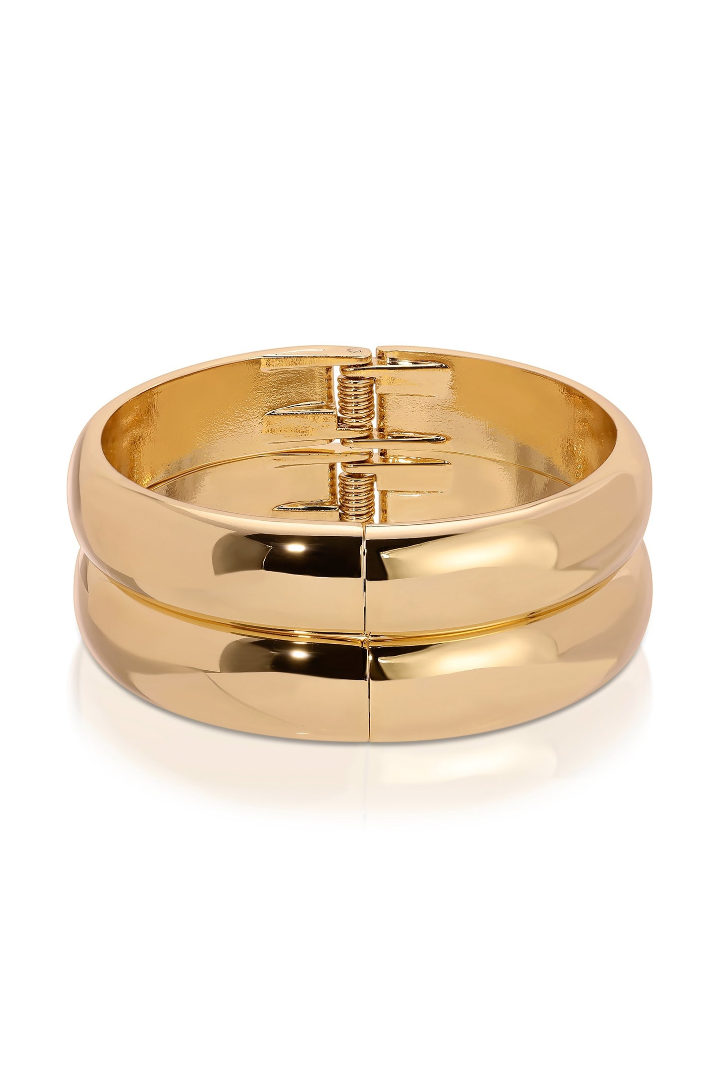 Simple Stackable Bangle Bracelet Set in gold