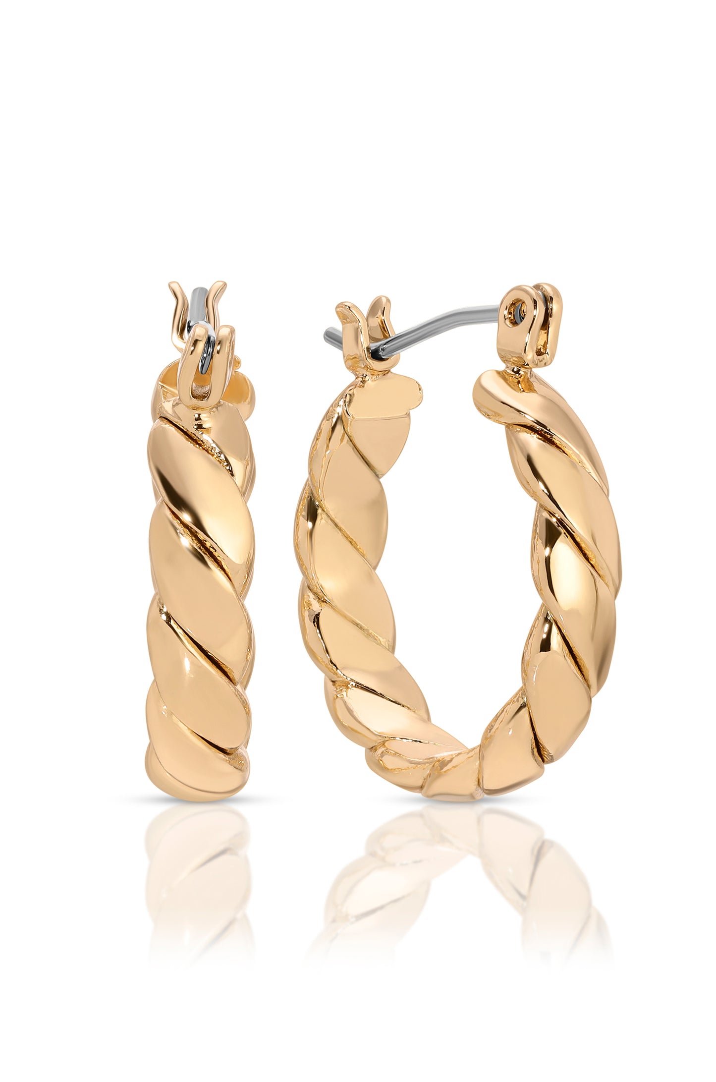 Textured 18k Gold Plated Mini Hoops