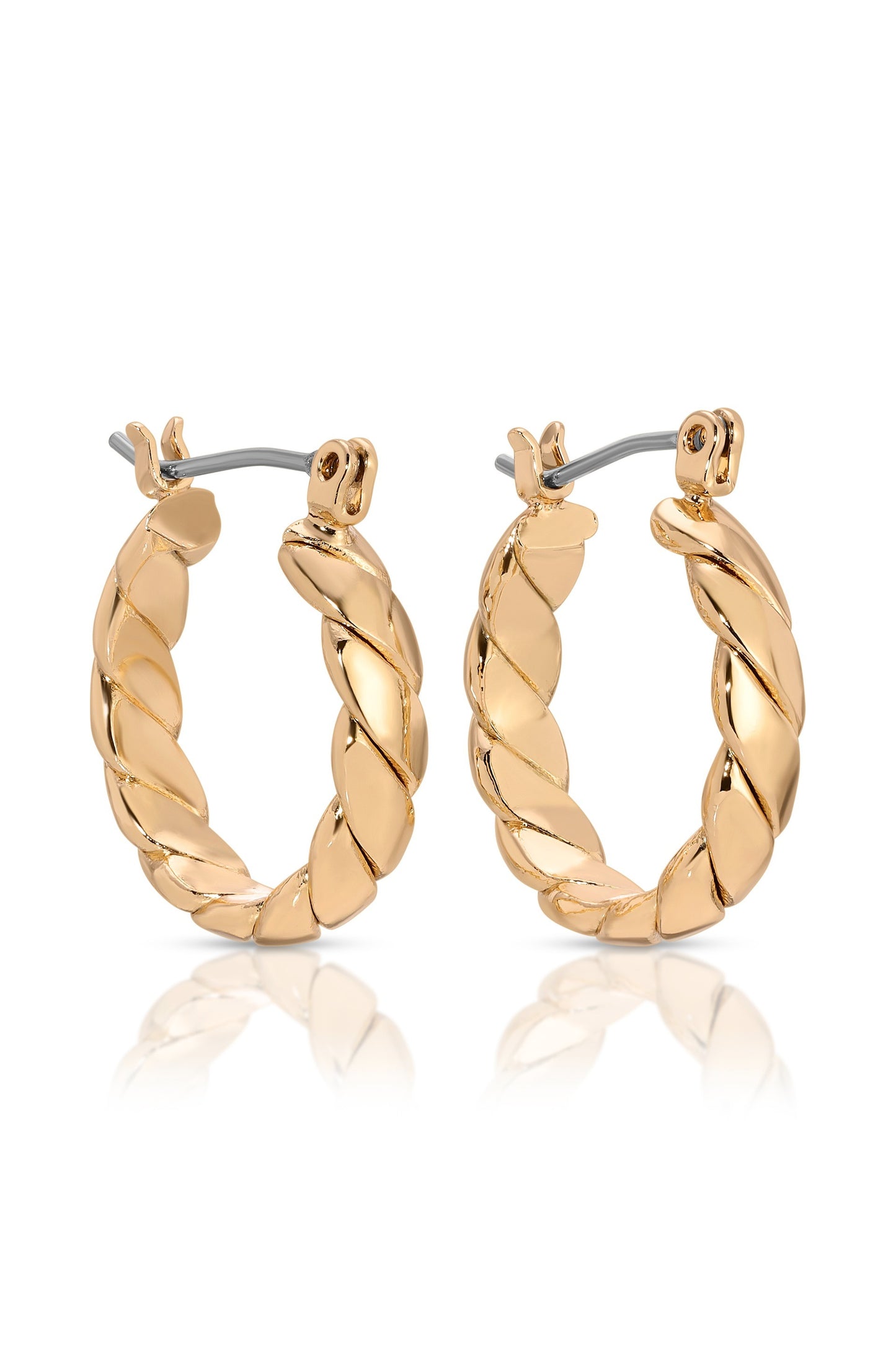 Textured 18k Gold Plated Mini Hoops side