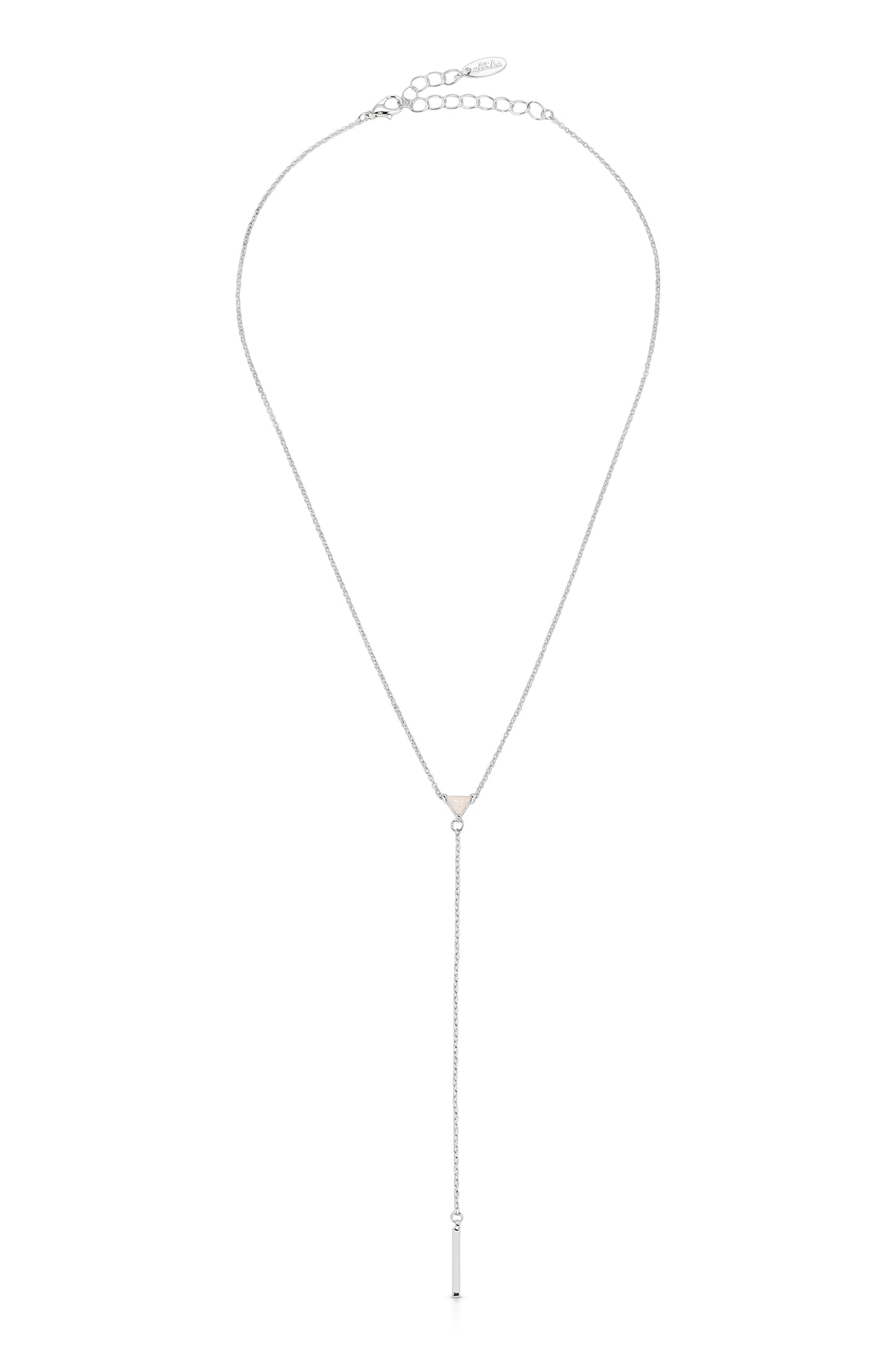 Layered Opal Lariat Necklace Set of 3 in rhodium 4