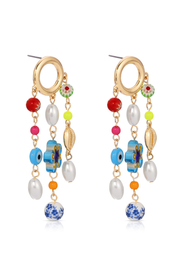 Sunny Days Pearl and Bead Dangle Earrings