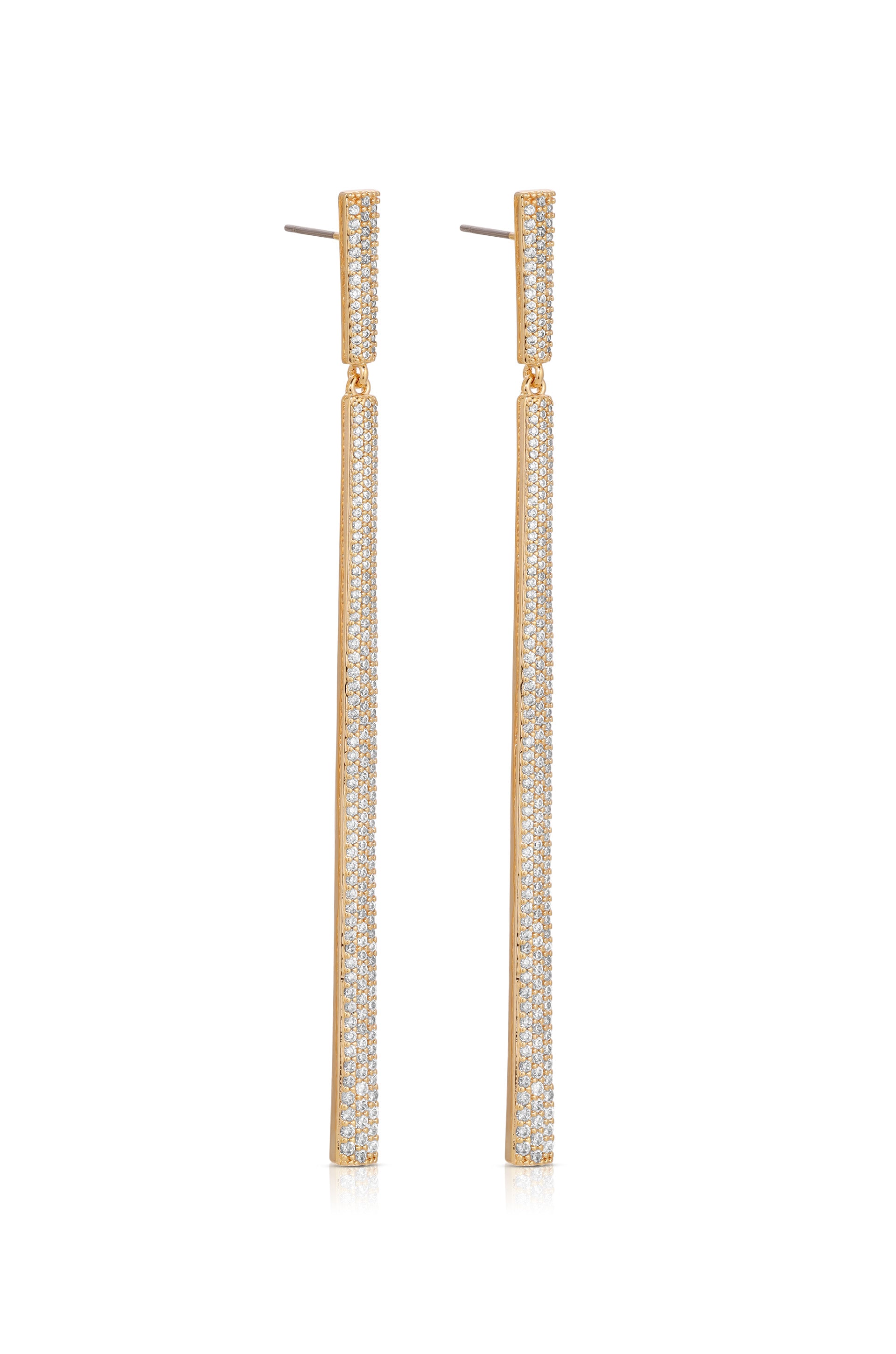Straight Drop Crystal Dangle Earrings side