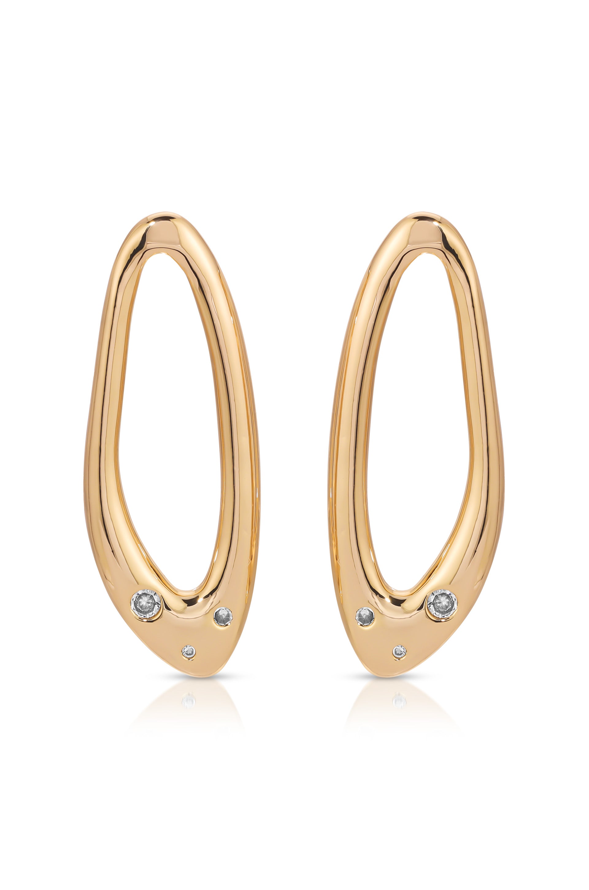 Molten Crystal Dotted Oval Earrings