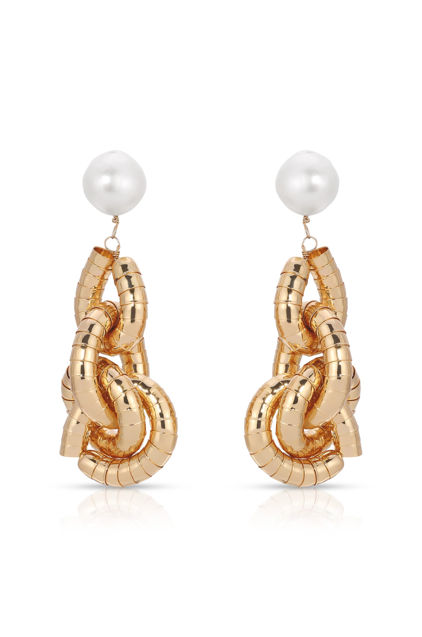 Liquid Gold Pearl Drop Earrings