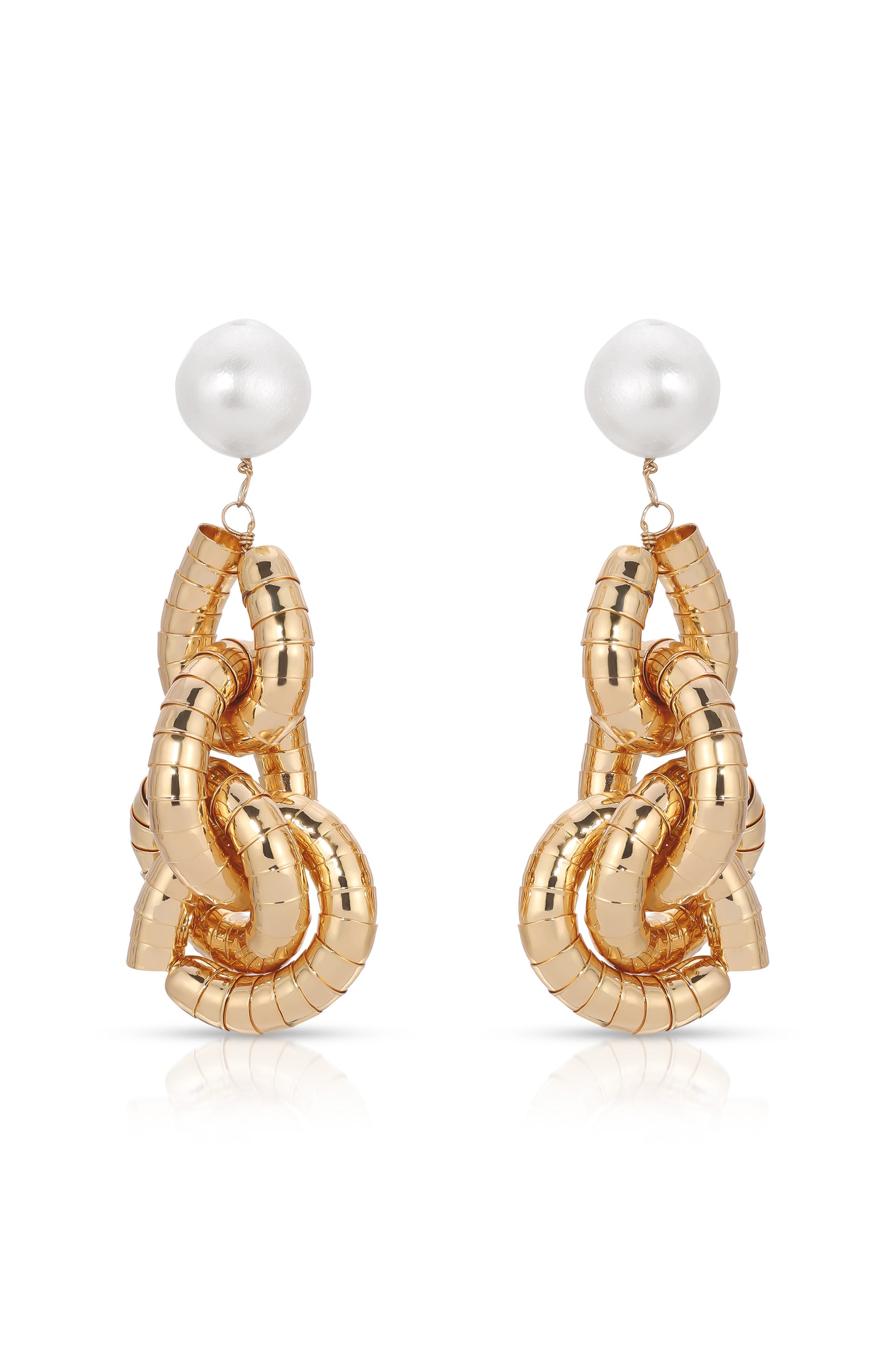 Liquid Gold Pearl Drop Earrings