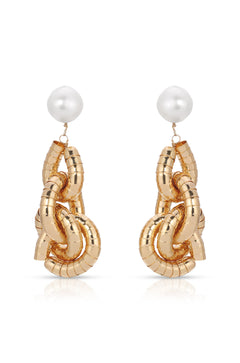 Liquid Gold Pearl Drop Earrings