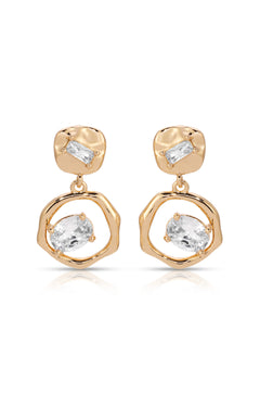 Organic Shape Crystal Earrings