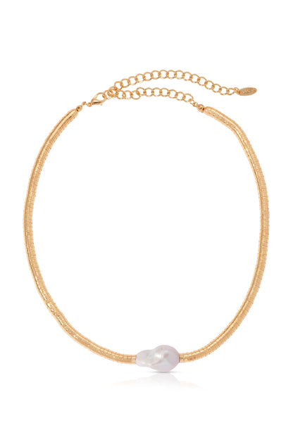 Liquid Gold and Pearl Choker full