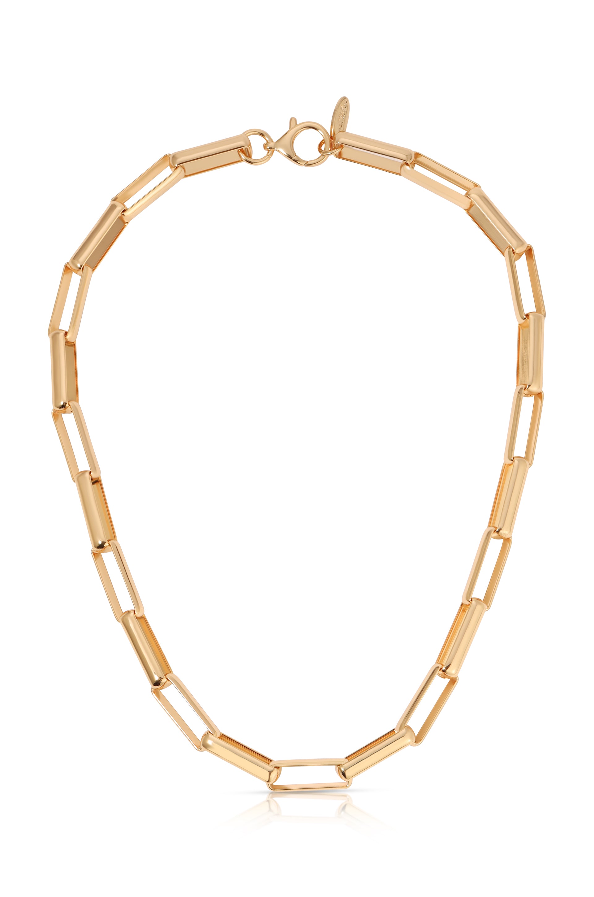 585 gold chain - glossy elements adorned with a rectangle and a lattice  design, 500 mm | Jewellery Eshop EU
