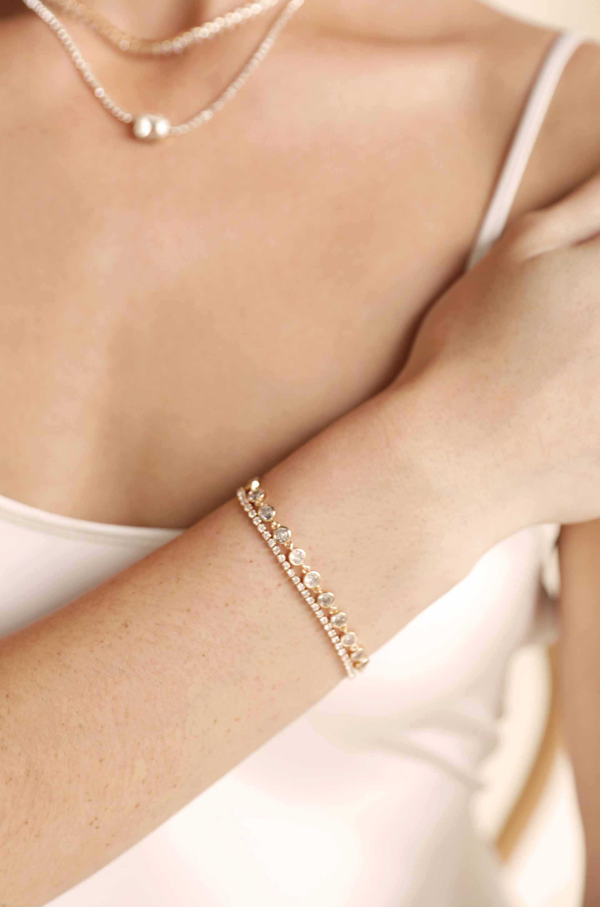Everyday Crystal Link Bracelet on model2