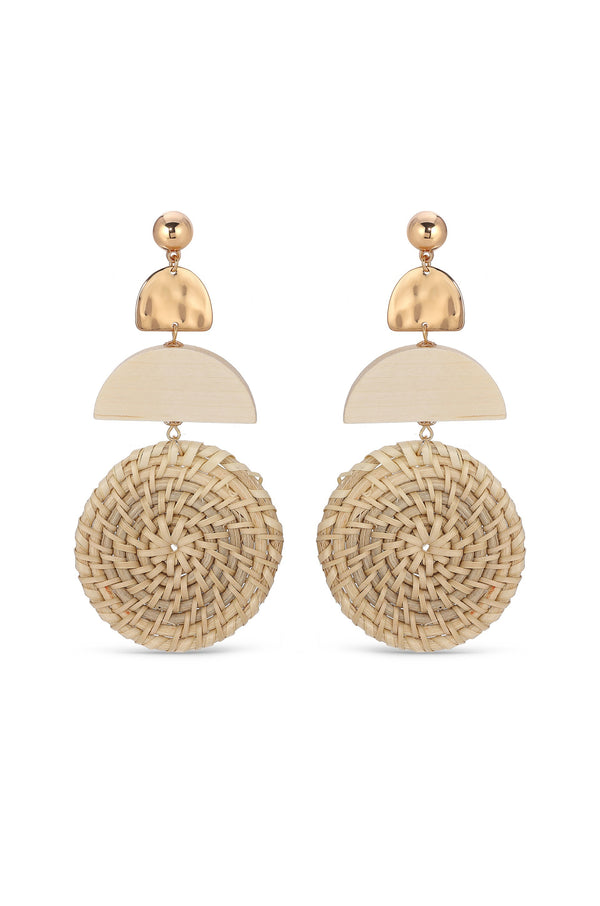 Natural Raffia Dangle Earrings